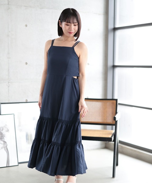 Ruwan yu(ルワンユー)の「3WAYギャザースリーブティアードワンピース【大きいサイズ対応】(ワンピース・レディース・ネイビー・4L/3L/LL/L)」の15枚目の写真