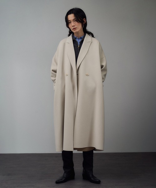 【近年タグ】アダムエロペ　AER リバーコート　リボン　ベルト　ロングコート シャルムリバーロングコート（その他アウター）｜SALON adam et