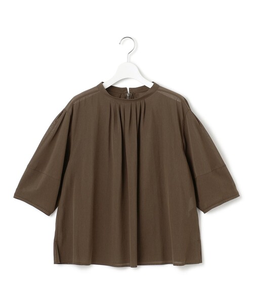 【洗える】クリアトリコットジャージー ギャザーフォルム カットソー