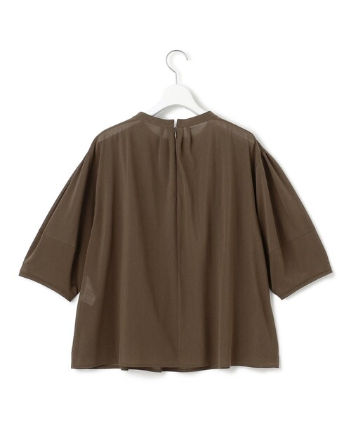 【洗える】クリアトリコットジャージー ギャザーフォルム カットソー