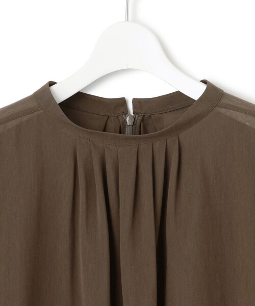 【洗える】クリアトリコットジャージー ギャザーフォルム カットソー