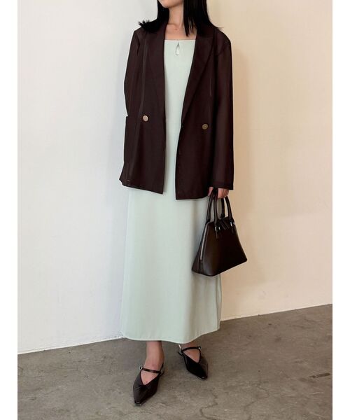 LAGUNAMOON（ラグナムーン）の「ドロップディティールサテンキャミワンピース（ワンピース・レディース・ミント/ベージュ/ブラック・SMALL/MEDIUM）」の20枚目の写真