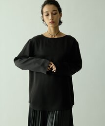 Whim Gazette オーガンザボウブラウス 黒 24AW 長袖 オーガンザボウブラウス | Whim Gazette(ウィム ガゼット)レディース