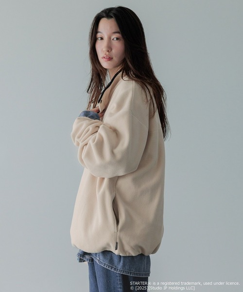 LOWRYS FARM(ローリーズファーム)の「【LFM(U)】STARTERフリースプルオーバー 592150(スウェット・メンズ・ホワイト/チャコールグレー/レッド・MEDIUM/LARGE)」の8枚目の写真