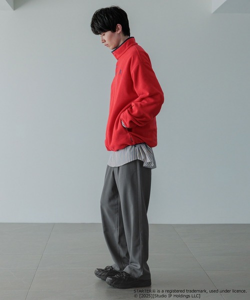 LOWRYS FARM(ローリーズファーム)の「【LFM(U)】STARTERフリースプルオーバー 592150(スウェット・メンズ・ホワイト/チャコールグレー/レッド・MEDIUM/LARGE)」の12枚目の写真