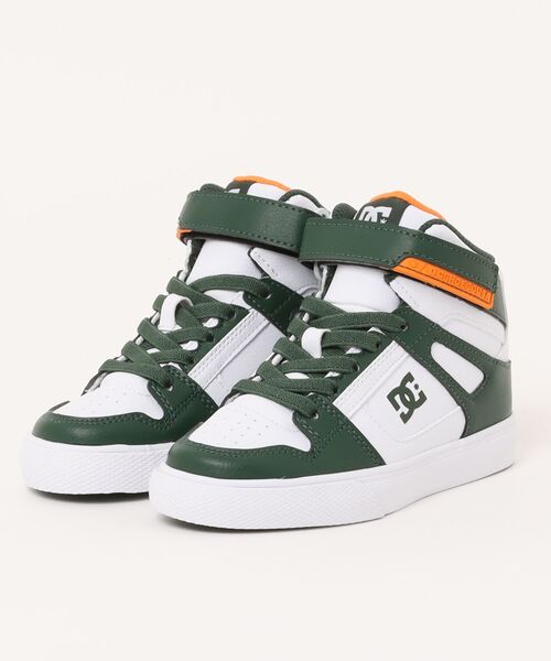 DC SHOES(ディーシーシューズ)の「DC SHOES ディーシーシューズ KS PURE HIGH-TOP SE EV SN(スニーカー・キッズ・ホワイト系その他/ホワイト×グレー・17.0cm/18.0cm/19.0cm/20.0cm/21.0cm/22.0cm/23.0cm)」の1枚目の写真