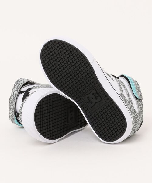 DC SHOES(ディーシーシューズ)の「DC SHOES ディーシーシューズ KS PURE HIGH-TOP SE EV SN(スニーカー・キッズ・ホワイト系その他/ホワイト×グレー・17.0cm/18.0cm/19.0cm/20.0cm/21.0cm/22.0cm/23.0cm)」の4枚目の写真