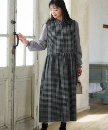 ジャンパースカート ロング ワンピース 前開き」に該当するワンピース