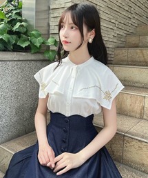 an another angelus | スクエアケープ衿ローズ刺繍ブラウス(シャツ/ブラウス)