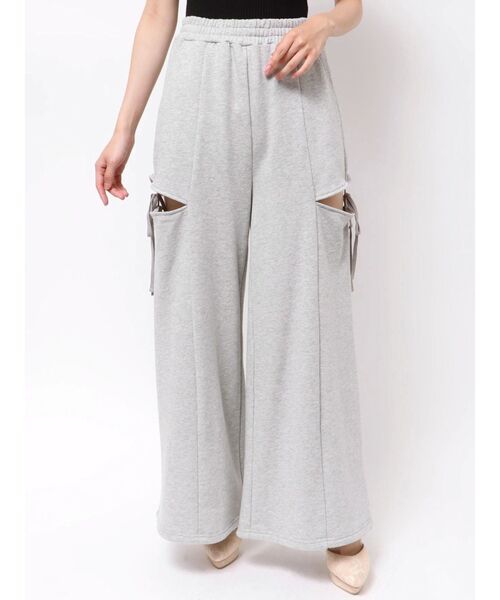 RESEXXY（リゼクシー）の「サイドリボンスウェットワイドパンツ（その他パンツ・レディース・グレー/チャコールグレー/ブラック・FREE）」の16枚目の写真