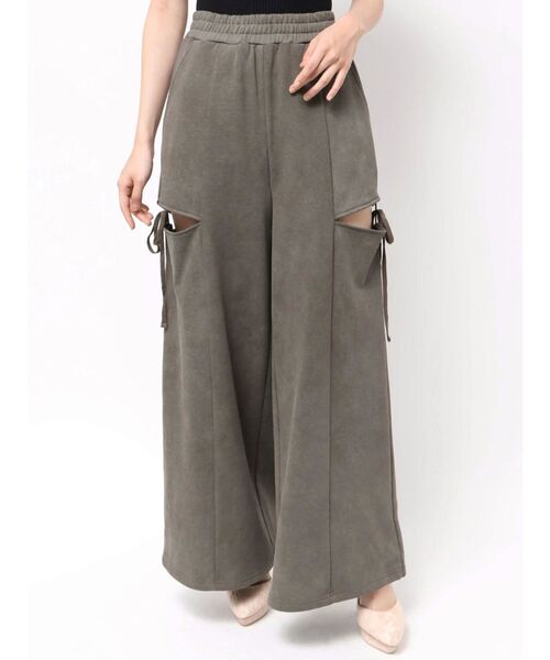 RESEXXY（リゼクシー）の「サイドリボンスウェットワイドパンツ（その他パンツ・レディース・グレー/チャコールグレー/ブラック・FREE）」の9枚目の写真