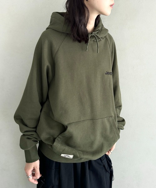 JEEP(ジープ)の「【日本未発売/WEB限定】JEEP(ジープ)/ワンポイント ロゴ刺繍 パーカー フーディ/Raglan Small Hood T-shirt(パーカー・レディース・カーキ/ブラック/レッド/ホワイト/ネイビー・M/S/XL/L)」の9枚目の写真