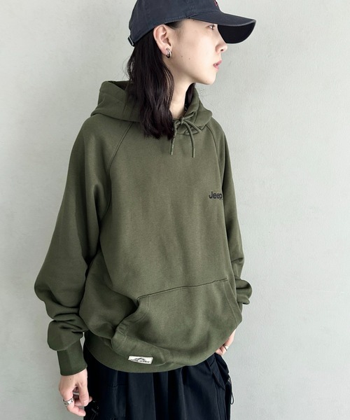 JEEP(ジープ)の「【日本未発売/WEB限定】JEEP(ジープ)/ワンポイント ロゴ刺繍 パーカー フーディ/Raglan Small Hood T-shirt(パーカー・レディース・カーキ/ブラック/レッド/ホワイト/ネイビー・M/S/XL/L)」の10枚目の写真