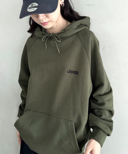 JEEP(ジープ)の「【日本未発売/WEB限定】JEEP(ジープ)/ワンポイント ロゴ刺繍 パーカー フーディ/Raglan Small Hood T-shirt(パーカー・レディース・カーキ/ブラック/レッド/ホワイト/ネイビー・M/S/XL/L)」の7枚目の写真