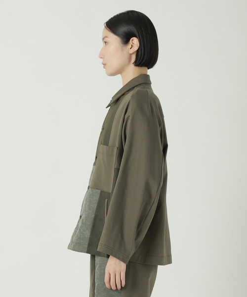 ZUCCa（ズッカ）の「(S)パッチワークジャージィー / 羽織り / S（ミリタリージャケット・レディース・カーキ/ブラック・M size）」の6枚目の写真