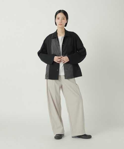 ZUCCa（ズッカ）の「(S)パッチワークジャージィー / 羽織り / S（ミリタリージャケット・レディース・カーキ/ブラック・M size）」の4枚目の写真