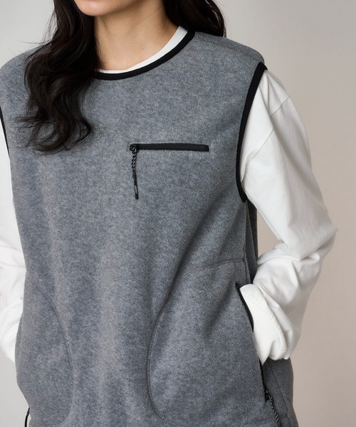 Gramicci(グラミチ)の「THERMAL FLEECE W'S PULLOVER|サーマルフリースウィメンズプルオーバー(ベスト・レディース・グリーン系その他/ヘザーグレー/ブラウン系・XL/L/M/S)」の4枚目の写真