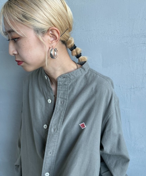 DANTON（ダントン）の「[DANTON/ダントン] コットンフランネル バンドカラーシャツ（シャツ/ブラウス・レディース・オリーブ/キナリ/グレー・42/40/38）」の15枚目の写真