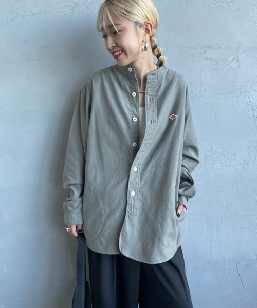 DANTON（ダントン）の「[DANTON/ダントン] コットンフランネル バンドカラーシャツ（シャツ/ブラウス・レディース・オリーブ/キナリ/グレー・42/40/38）」の16枚目の写真