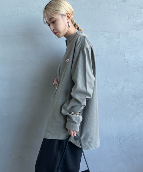 DANTON（ダントン）の「[DANTON/ダントン] コットンフランネル バンドカラーシャツ（シャツ/ブラウス・レディース・オリーブ/キナリ/グレー・42/40/38）」の17枚目の写真
