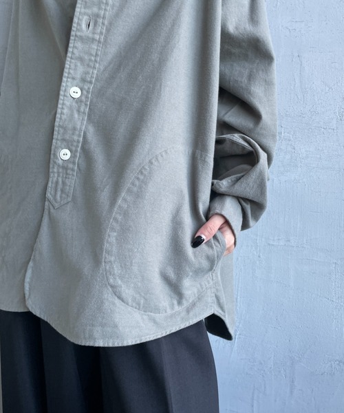 DANTON（ダントン）の「[DANTON/ダントン] コットンフランネル バンドカラーシャツ（シャツ/ブラウス・レディース・オリーブ/キナリ/グレー・42/40/38）」の12枚目の写真