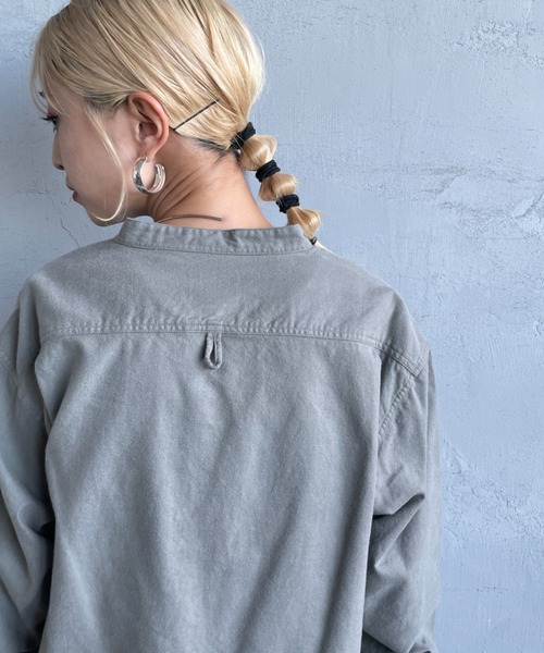 DANTON（ダントン）の「[DANTON/ダントン] コットンフランネル バンドカラーシャツ（シャツ/ブラウス・レディース・オリーブ/キナリ/グレー・42/40/38）」の11枚目の写真