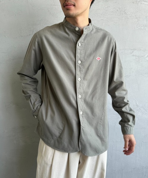 DANTON（ダントン）の「[DANTON/ダントン] コットンフランネル バンドカラーシャツ（シャツ/ブラウス・レディース・オリーブ/キナリ/グレー・42/40/38）」の4枚目の写真