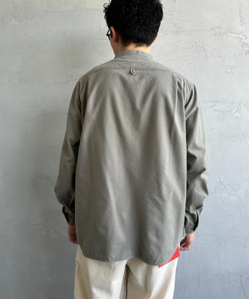 DANTON（ダントン）の「[DANTON/ダントン] コットンフランネル バンドカラーシャツ（シャツ/ブラウス・レディース・オリーブ/キナリ/グレー・42/40/38）」の6枚目の写真