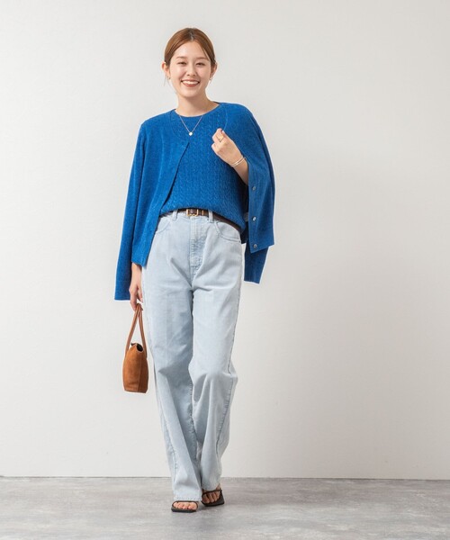 Rie Miller（リエミラー）の「《手洗い可能》《アンサンブル対応》モールヤーンミニケーブルプルオーバーニット（ニット/セーター・レディース・ボルドー/ブルー/グレー/ベビーピンク・38）」の10枚目の写真