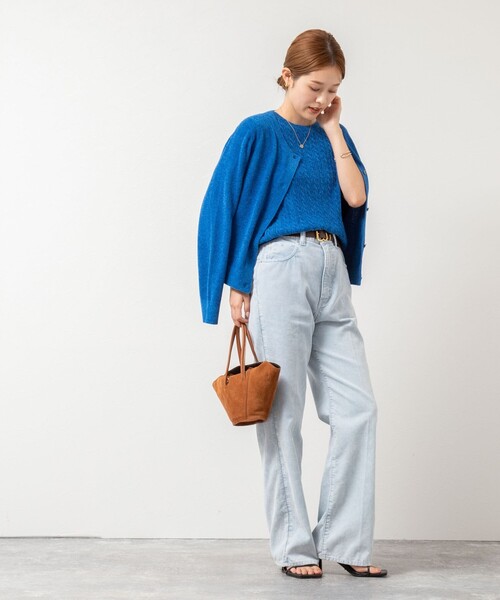 Rie Miller（リエミラー）の「《手洗い可能》《アンサンブル対応》モールヤーンミニケーブルプルオーバーニット（ニット/セーター・レディース・ボルドー/ブルー/グレー/ベビーピンク・38）」の11枚目の写真