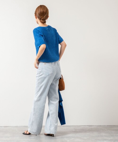 Rie Miller（リエミラー）の「《手洗い可能》《アンサンブル対応》モールヤーンミニケーブルプルオーバーニット（ニット/セーター・レディース・ボルドー/ブルー/グレー/ベビーピンク・38）」の13枚目の写真