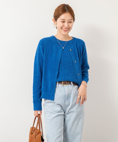 Rie Miller（リエミラー）の「《手洗い可能》《アンサンブル対応》モールヤーンミニケーブルプルオーバーニット（ニット/セーター・レディース・ボルドー/ブルー/グレー/ベビーピンク・38）」の19枚目の写真