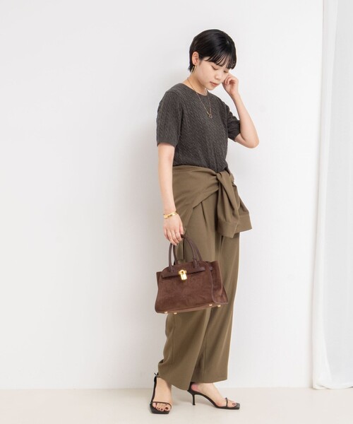 Rie Miller（リエミラー）の「《手洗い可能》《アンサンブル対応》モールヤーンミニケーブルプルオーバーニット（ニット/セーター・レディース・ボルドー/ブルー/グレー/ベビーピンク・38）」の20枚目の写真