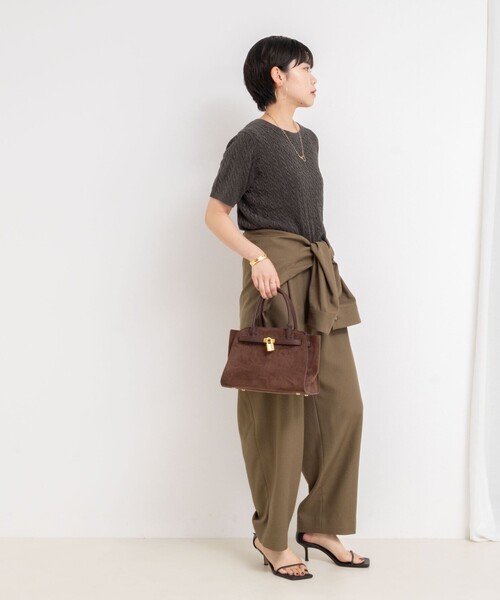 Rie Miller（リエミラー）の「《手洗い可能》《アンサンブル対応》モールヤーンミニケーブルプルオーバーニット（ニット/セーター・レディース・ボルドー/ブルー/グレー/ベビーピンク・38）」の21枚目の写真