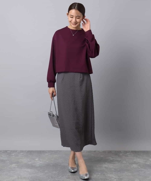 MK MICHEL KLEIN(エムケーミッシェルクラン)の「エンボス加工ナロースカート/洗える(スカート・レディース・ブルーグリーン/ダークグレー・38)」の20枚目の写真
