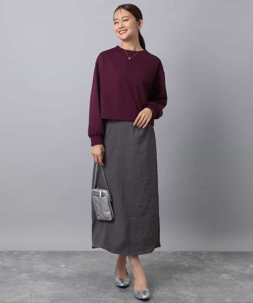 MK MICHEL KLEIN(エムケーミッシェルクラン)の「エンボス加工ナロースカート/洗える(スカート・レディース・ブルーグリーン/ダークグレー・38)」の12枚目の写真