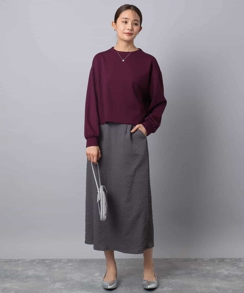 MK MICHEL KLEIN(エムケーミッシェルクラン)の「エンボス加工ナロースカート/洗える(スカート・レディース・ブルーグリーン/ダークグレー・38)」の14枚目の写真