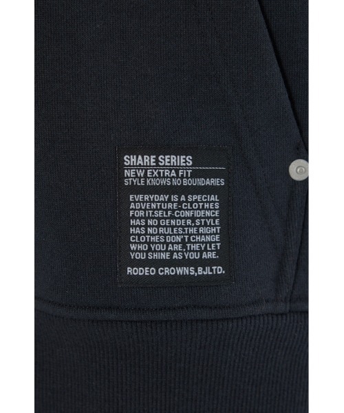 RODEO CROWNS WIDE BOWL（ロデオクラウンズワイドボウル）の「SHARE Wジップ パーカー（パーカー・レディース・ブラック/グレー×ホワイト/ブラウン/レッド・MEDIUM/LARGE）」の19枚目の写真