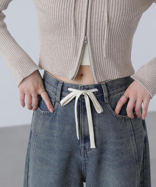 FREE'S MART(フリーズマート)の「◆配色リブショート丈ニットパーカー(ニット/セーター・レディース・ベージュ/ブラウン/グレー・FREE)」の9枚目の写真