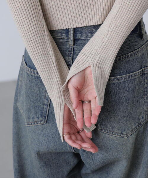 FREE'S MART(フリーズマート)の「◆配色リブショート丈ニットパーカー(ニット/セーター・レディース・ベージュ/ブラウン/グレー・FREE)」の10枚目の写真