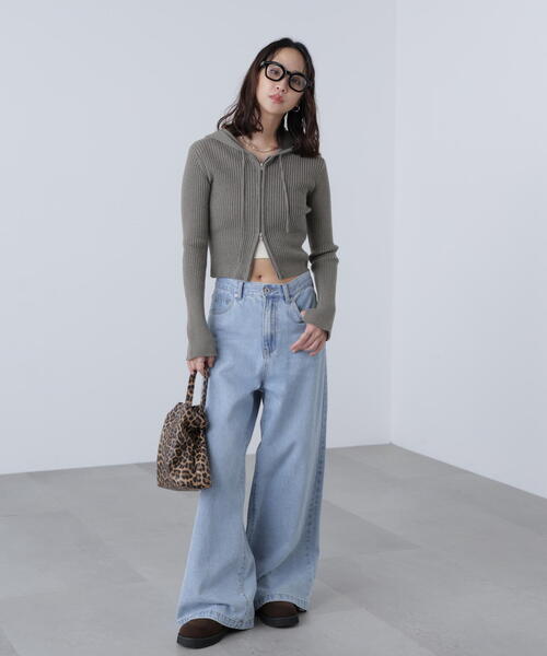 FREE'S MART(フリーズマート)の「◆配色リブショート丈ニットパーカー(ニット/セーター・レディース・ベージュ/ブラウン/グレー・FREE)」の18枚目の写真