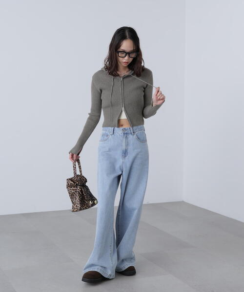 FREE'S MART(フリーズマート)の「◆配色リブショート丈ニットパーカー(ニット/セーター・レディース・ベージュ/ブラウン/グレー・FREE)」の20枚目の写真