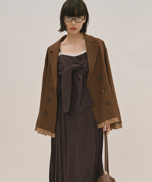 ロワンニュイ　loin nuitリボンストライプキャミワンピース ribbon striped cami onepiece / リボンストライプキャミ