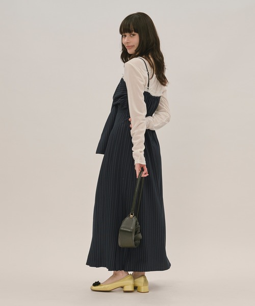 loin nuitリボンストライプキャミワンピース loin nuit（ロワンニュイ）の「ribbon striped cami onepiece / リボン