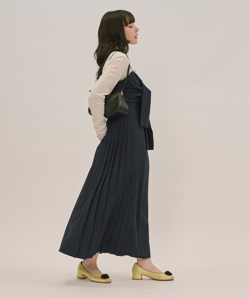 loin nuit（ロワンニュイ）の「ribbon striped cami onepiece / リボン