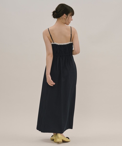 ロワンニュイ　loin nuitリボンストライプキャミワンピース ribbon striped cami onepiece / リボンストライプキャミ
