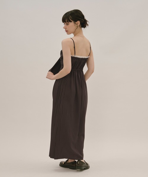loin nuit（ロワンニュイ）の「ribbon striped cami onepiece / リボン