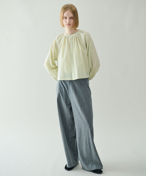 LE GLAZIK（ルグラジック）の「LE GLAZIK | ウール ワイドイージーパンツ WOMEN（その他パンツ・レディース・ダークネイビー/ベージュ/グレー・36）」の4枚目の写真