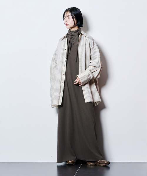 CITYSHOP（シティーショップ）の「SCARF CUT DRESS：ワンピース（ワンピース・レディース・チャコールグレー/ブラック・36/38）」の5枚目の写真