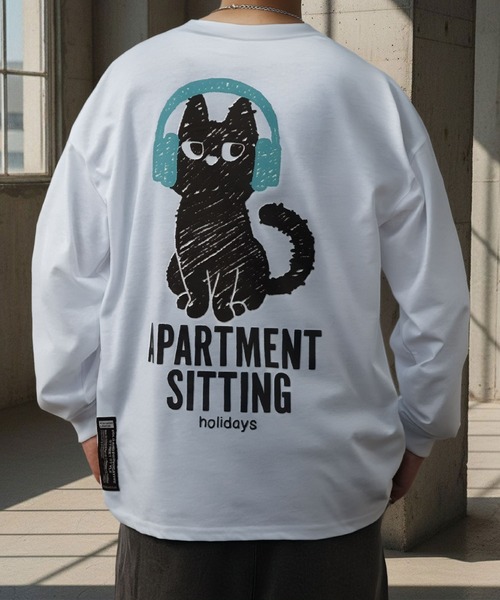 Burner(バーナー)の「【GROOVY STORE】CAT 猫 刺繍 プリントロングスリーブT 速乾 UVカット(Tシャツ/カットソー・メンズ・H/F/G/B/C/D/E/A/J/I/L/K・M/L/LL)」の2枚目の写真